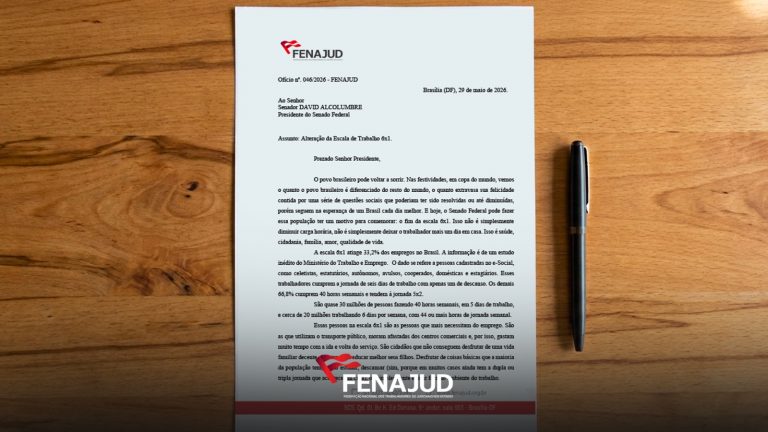 Fenajud defende aprovação da PEC que põe fim à escala 6×1 e cobra celeridade do Senado